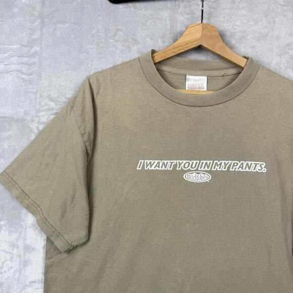 VTG Modrobes Graphic Tee Size L ‘I Want You In My Pants’ 00s Y2K Funny Shirt - Picture 9 of 9